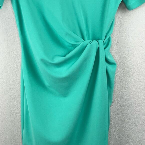 Tahari ASL Side Knot Stretch Crepe Seafoam Green Sheath Knee Length Dress 4 NWT - Picture 7 of 14